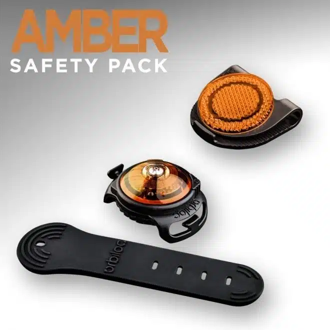 Orbiloc Amber Safety Pack – Light + Reflective Clip