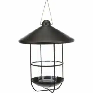 Utefuglautomat i metall-plastikk 500ml ø19cm sort halvmatt