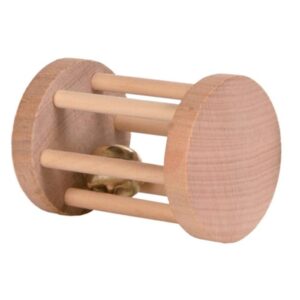 Lekerulle i tre med bjelle ø5 x7cm