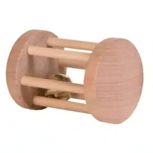 Lekerulle i tre med bjelle ø5 x7cm