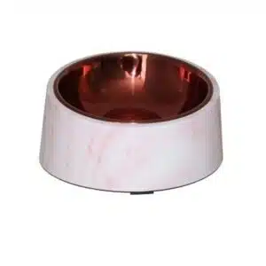 Rustfri stålskål marmor/rosegull