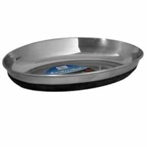 Katteskål oval rustfri antiskli