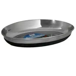 Katteskål oval rustfri antiskli