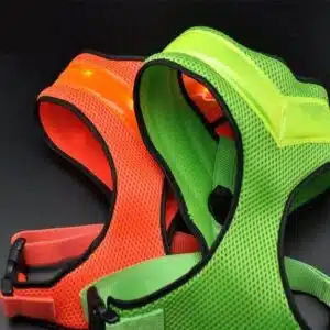 Hundesele myk med LED lys. Oppladbar USB