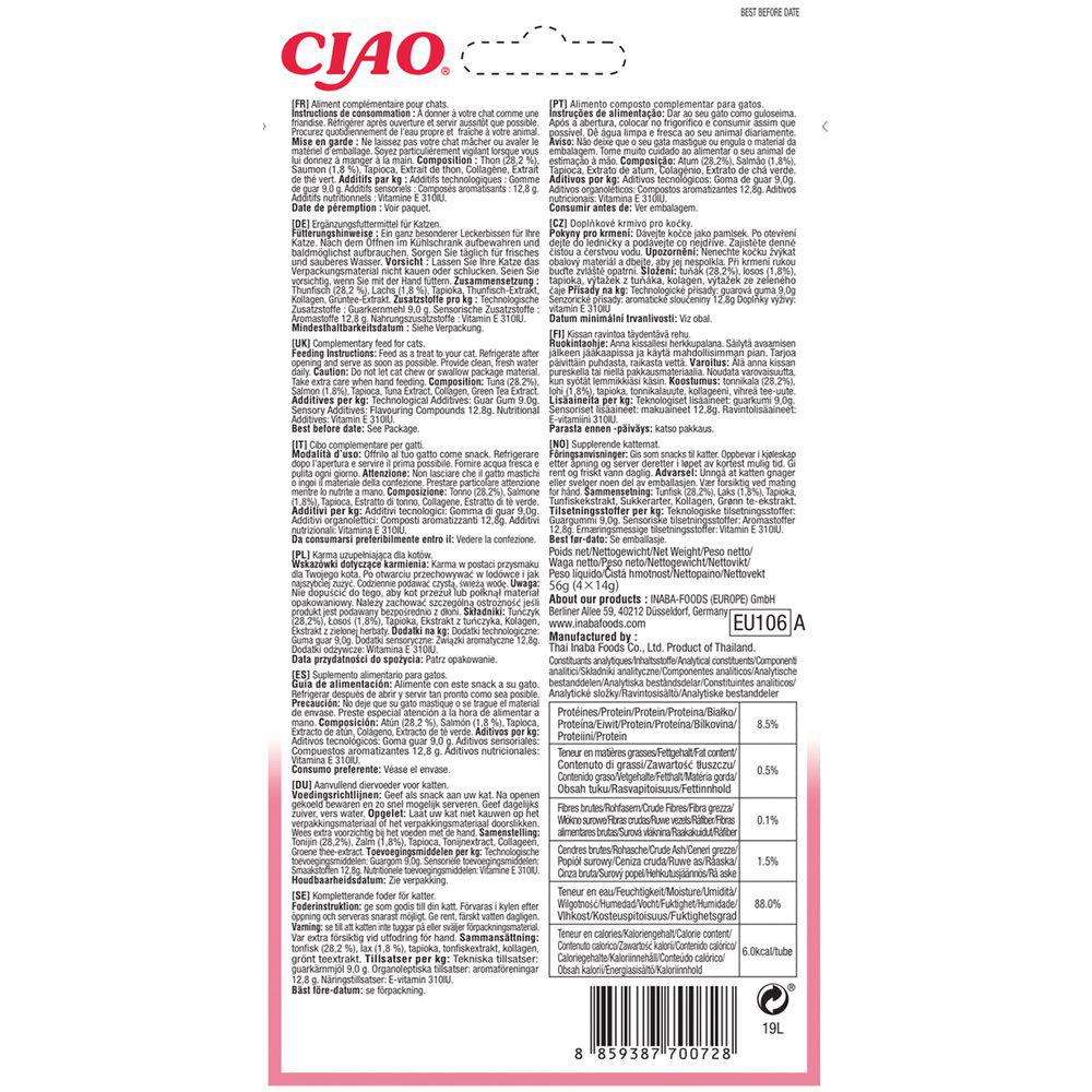 Ciao Churu katt Tunfisk med laks 4stk