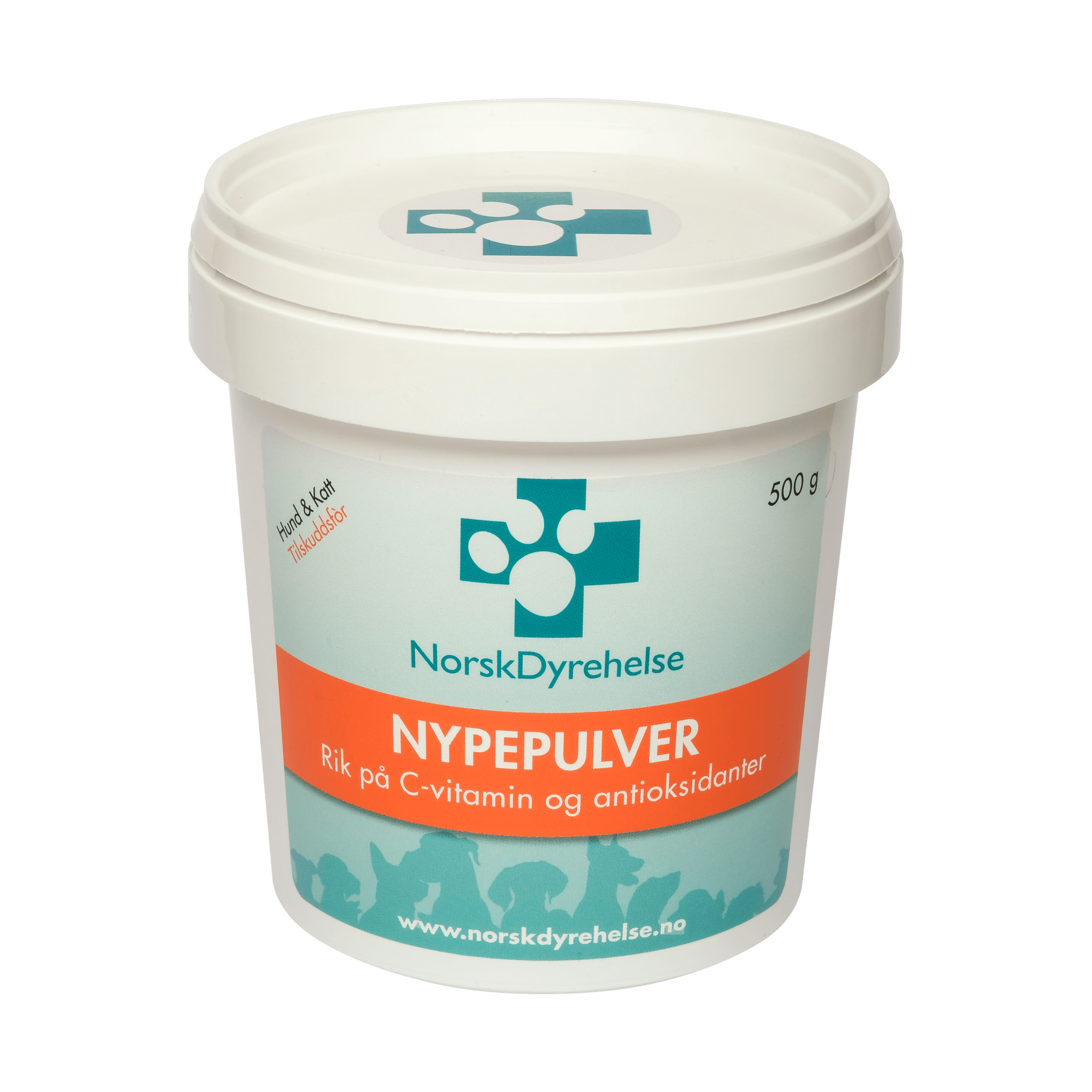 Norsk Dyrehelse Nypepulver Kosttilskudd Hund & Katt 500 gr