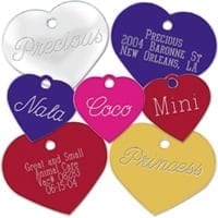 ID brikke Hjerte, 2 størrelser, mange farger. Inkludert festering