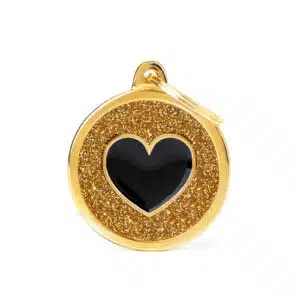 Myfamily hjerte i Shine Circle ID tag