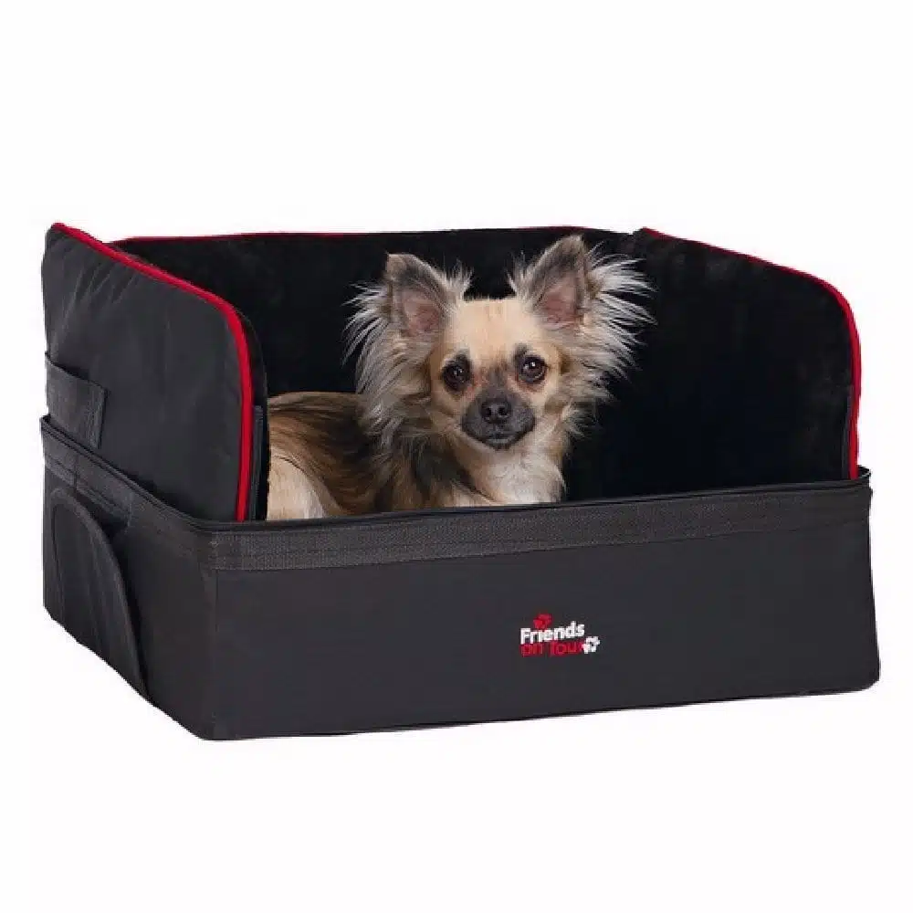Kurv til bilsete/bilsete til små hunder, nylon 45x38x37cm svart