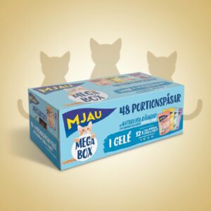 Mjau Megabox laks-kylling-reker-oksekjøtt pouches