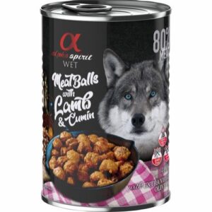 Alpha Spirit Kjøttboller med lam og kummin – Våtfôr Hund 6 x 400g