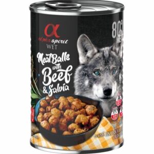 Alpha Spirit Kjøttboller med biff og salvia – Våtfôr Hund 6 x 400g