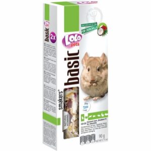 Lolo Pets Smakers Basic Frøstenger Kokos & Rose Snacks til Chinchilla 2 stk