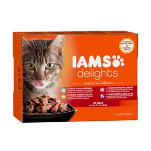 Iams Delights wet land-sea collection Jelly – Multibox
