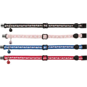 Kattehalsbånd med hjerter ass farger