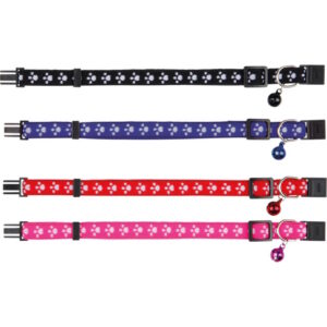 Kattehalsbånd strikk med poter ass farger